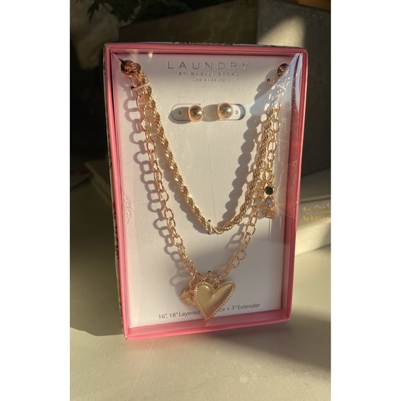 laundry by shelli segal 16", 18" Layered Necklace + 3" Extender And Earrings Set - Picture 1 of 4